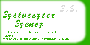 szilveszter szencz business card